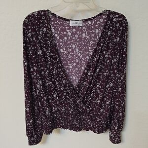 Kaileigh Deep Purple Floral Blouse